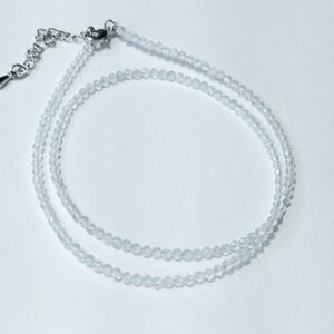 Glittering White Topaz fine bead necklace 🆕